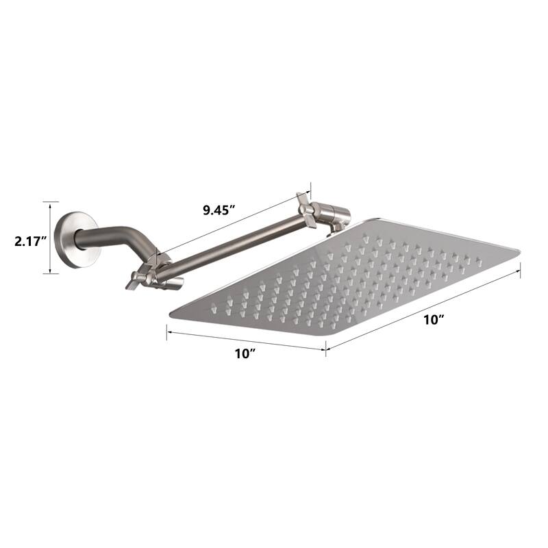 YASINU 10 inch Rain Shower Head with Adjustable Arm