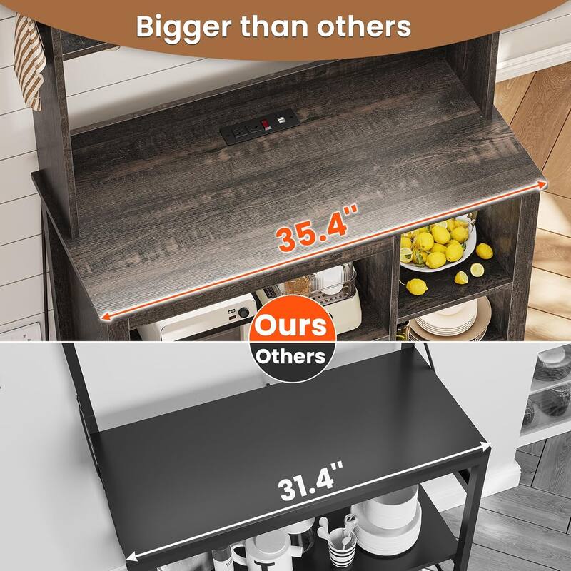 Baker's Rack Coffee Bar Cabinet Microwave Stand Kitchen Cabinet