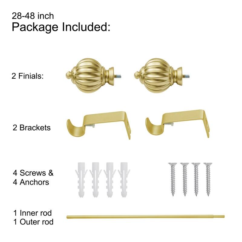 UTOPIA ALLEY Wall Mounted 3/4 Inch Curtain Rod - Curtain Rods For Windows, Adjustable Drapery Rods
