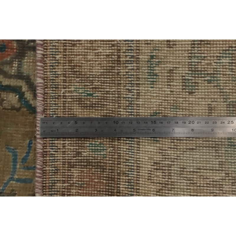 Hand Knotted Oriental 100% Wool Carpet Traditional Floral Brown Tabriz Area Rug - 4' 10'' X 3' 3''