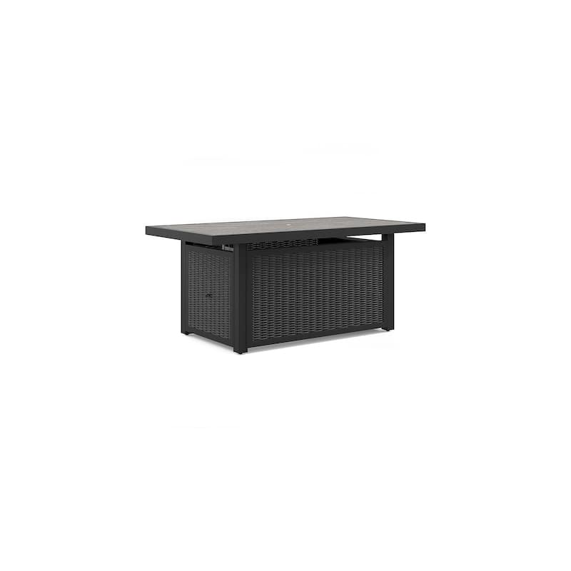 Beachcroft Outdoor Rectangular Fire Pit Table - 58" W x 30" D x 25.13" H