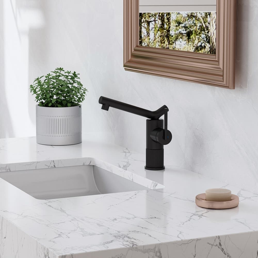 Modland Single Hole Bathroom Faucet, Swivel Spout NSF/CUPC Certified, 200K Leak-Proof & Salt Spray 10, Chrome / Gold / Black