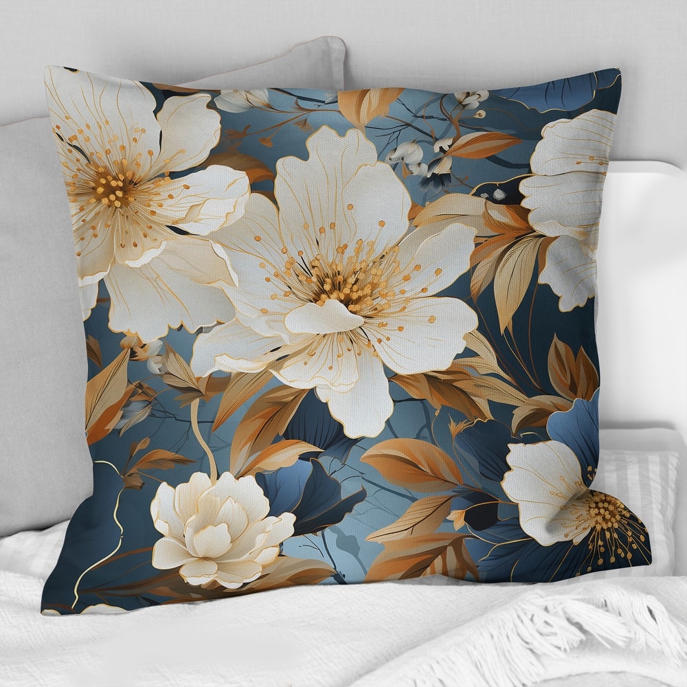 Designart "Contemporary Floral Elegance Cottage Collage" Floral Printed Throw Pillow