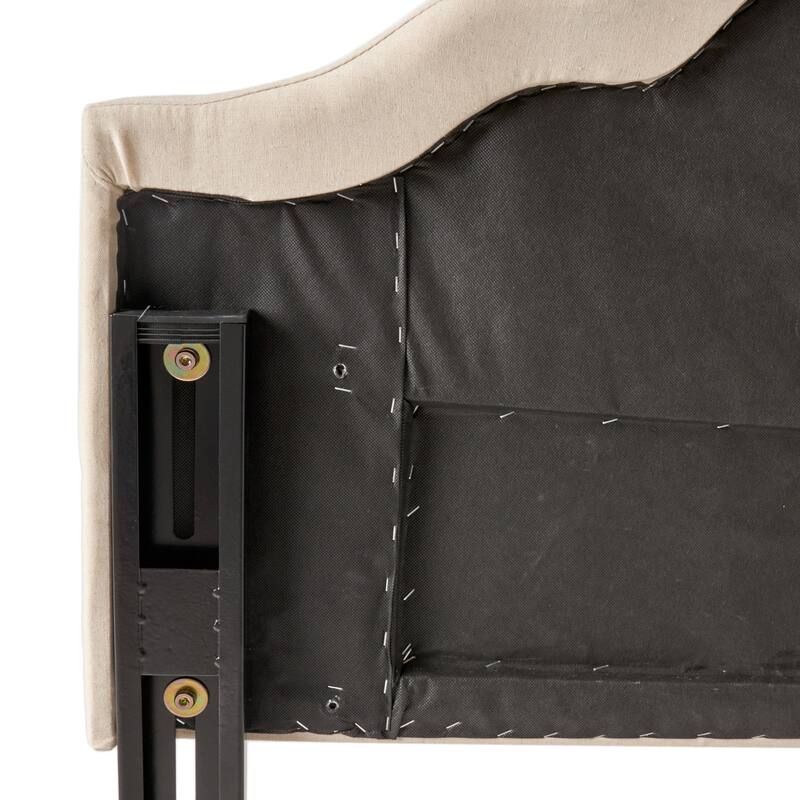 Tufted Upholstered Headboard Queen Size, Solid Wood Head Board with Durable Metal Legs