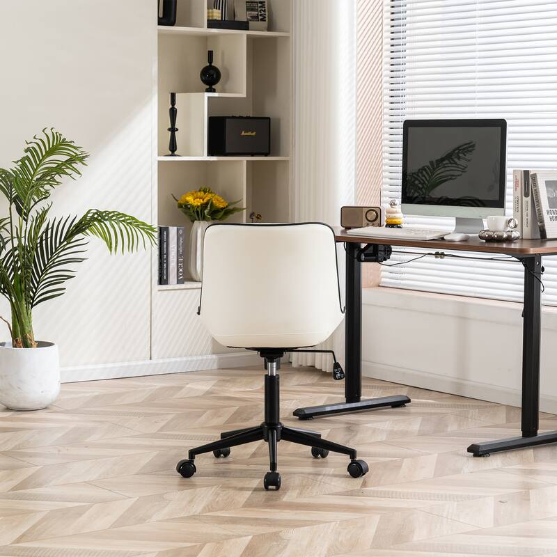 Armless Home Office Desk Chairs with Wheels Rolling Task Chair