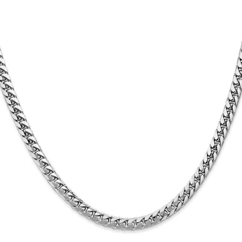 Curata 14k Gold Wg 4.3mm Solid Miami Curb Chain Bracelet