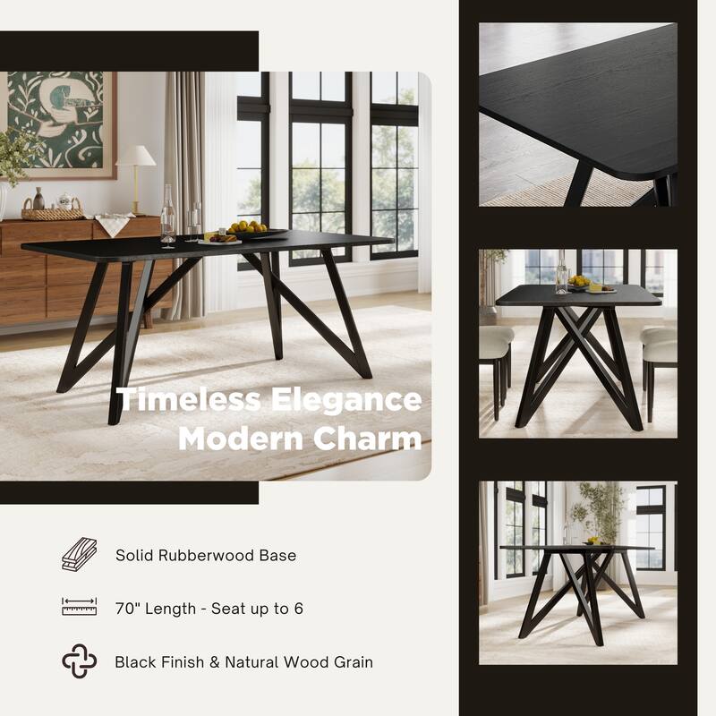 Roundhill Furniture Axler 70-in Length Dining Table