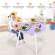 preview thumbnail 12 of 45, Costway Kids Wooden Round Table & 2 Chair Set w/ Center Mesh Storage - See Details