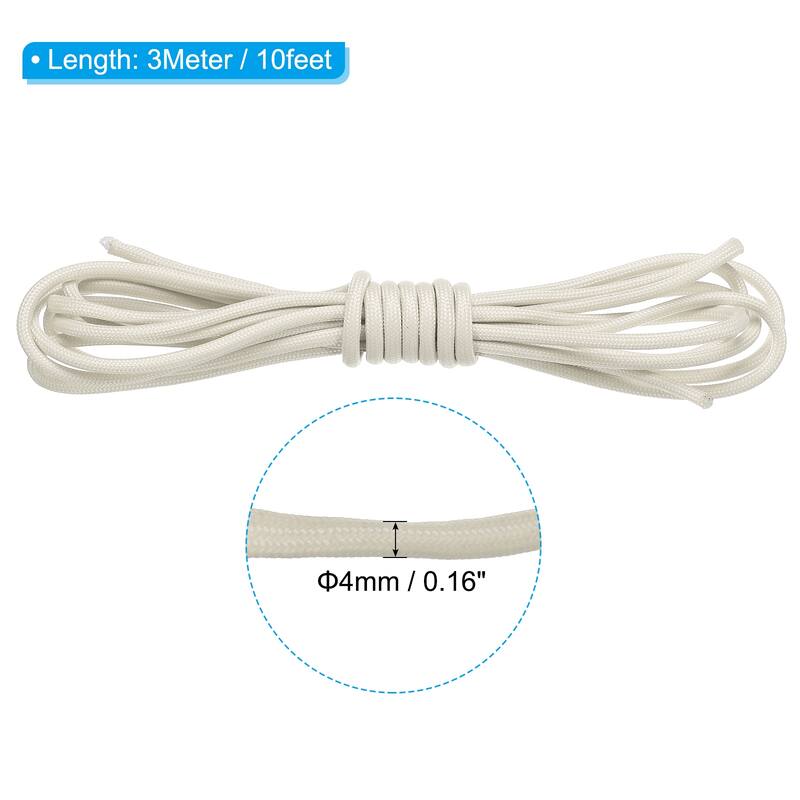 Luminous Paracord 4mm Camping Paracord Rope Glow in The Dark - White - 10 Feet
