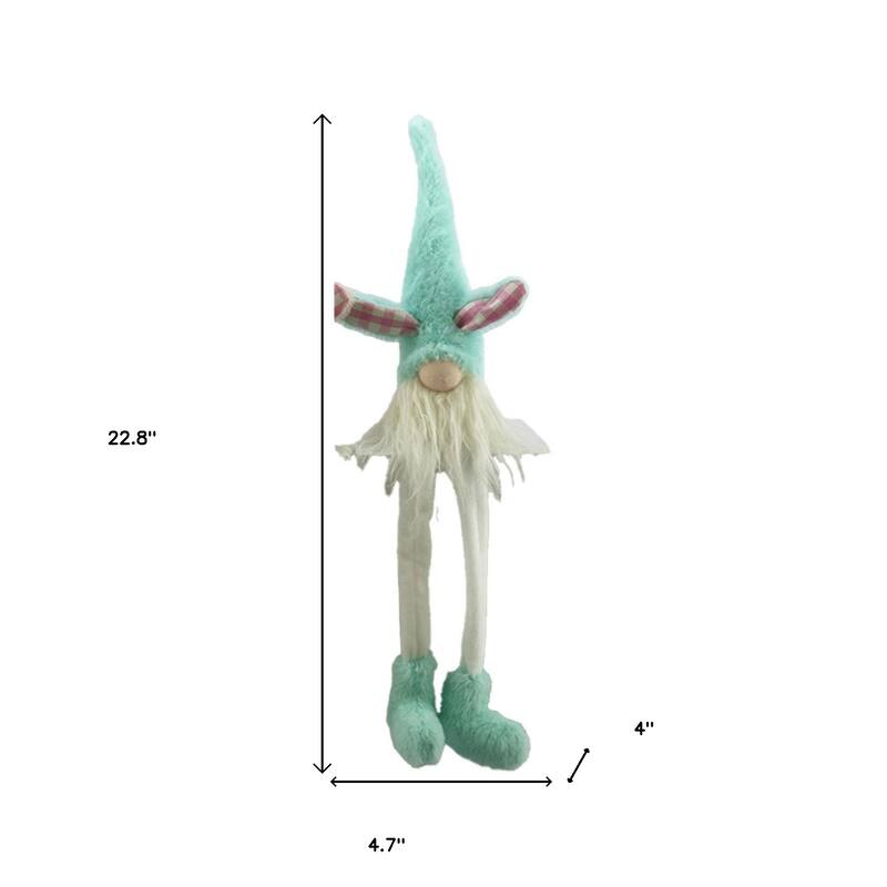 HomeRoots 23" Blue and White Fabric Easter Bunny Gnome - 4' X '22.8' X '4.7