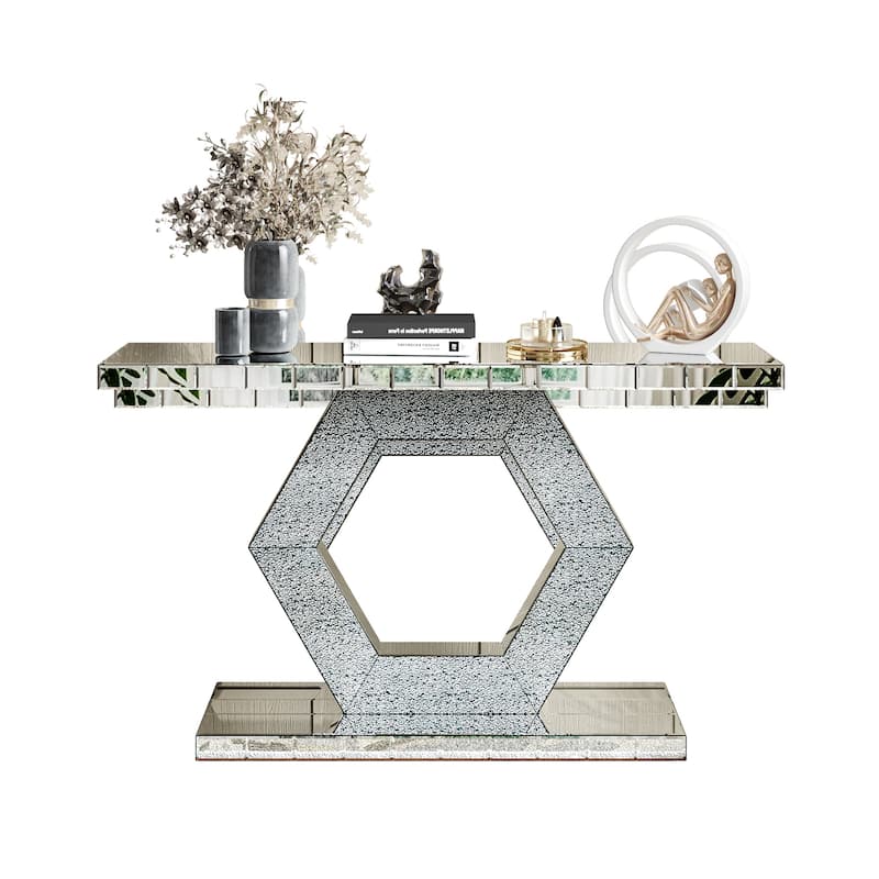 GDF Studio - Marcellis Art Deco Mirrored Crystal Console Table
