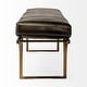 preview thumbnail 15 of 20, Jessie 55L x 16W Brown Leather Seat W/Black Metal Base Accent Bench - 55.0L x 16.0W x 19.0H
