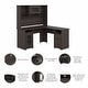 preview thumbnail 41 of 81, Cabot 60W L-Shaped Desk with Hutch and Storage by Bush Furniture