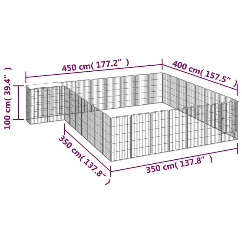 vidaXL Dog Playpen Kennel Dog Cage Puppy Pet Exercise Wire Fence Steel Black