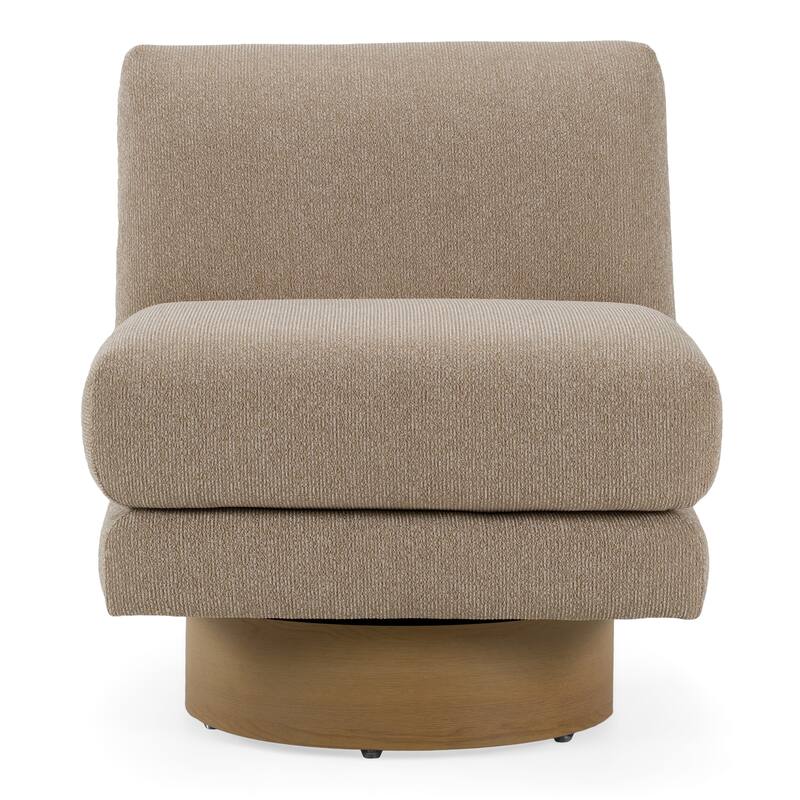 Petito Modern Beige Fabric & Chestnut Accent Chair