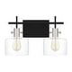preview thumbnail 1 of 5, Pensbury 2-Light Matte Black Vanity Light