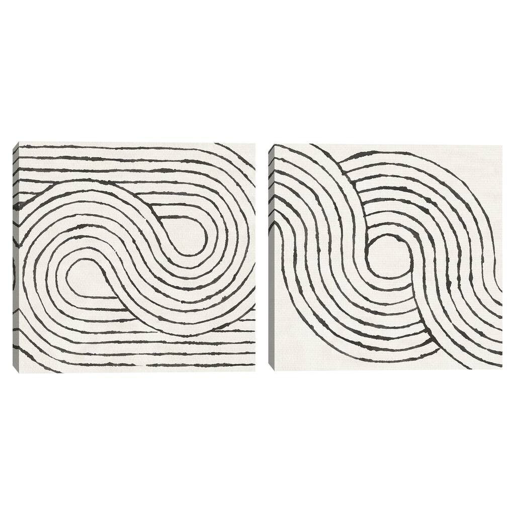 Rainbow Road I-II BW by Moira Hershey Canvas Art Prints