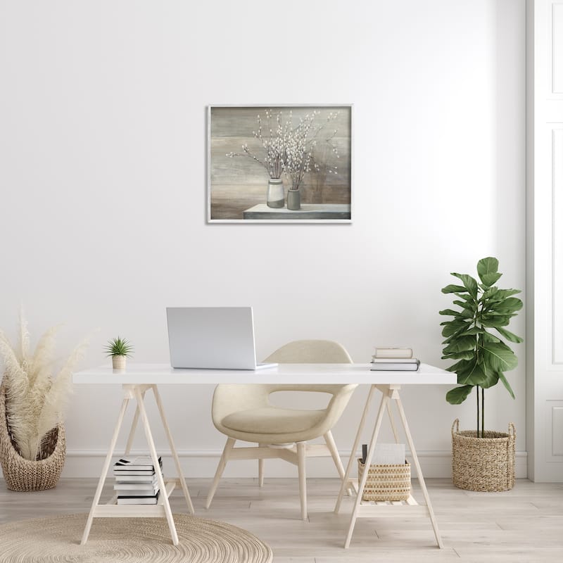 Stupell Willow Still Life Gray Framed Art, 11 x 14, Design By Artist Wild Apple, Design By Artist Wild Apple