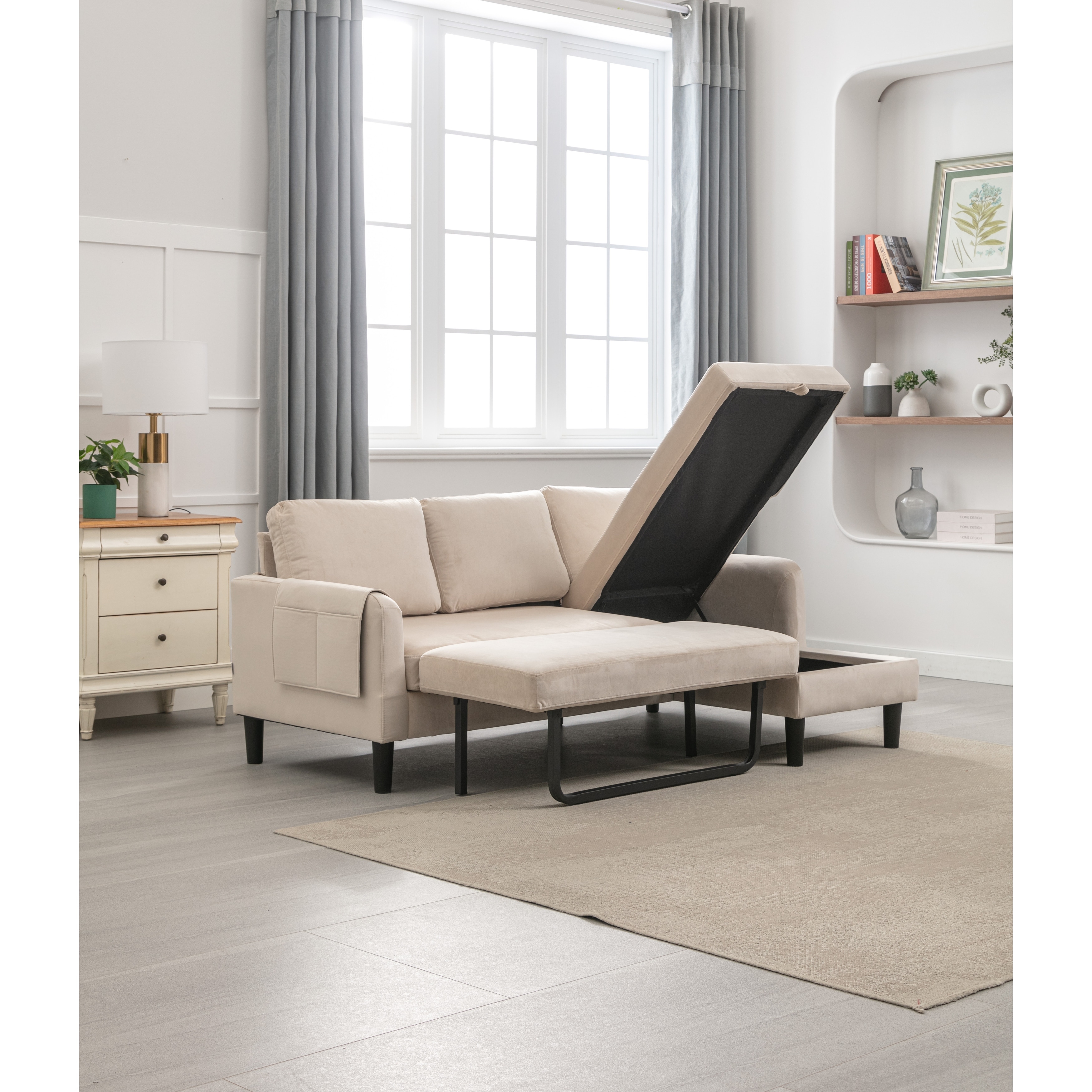 Convertible chaise store lounge sofa bed