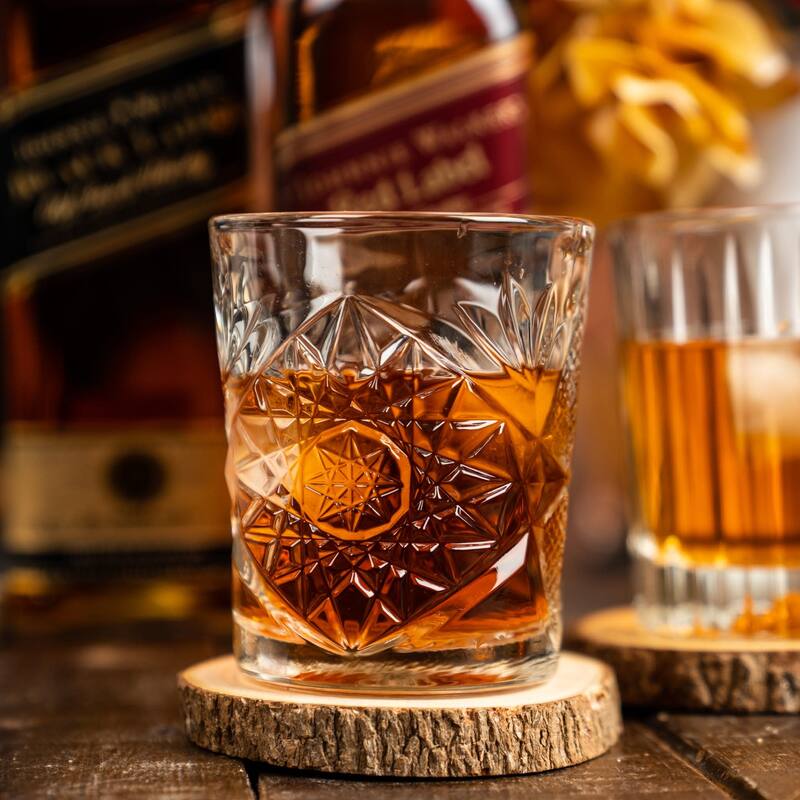 Libbey Hobstar Double Old Fashioned Glasses, 12-ounce, Clear, Set of 4 - Set of 4 - Set of 4
