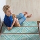 preview thumbnail 22 of 38, SussexHome Monument Design 9" X 28" Stair Treads - 70% Cotton Anti-Slip Carpet Strips for Stairs-with Double Adhesive Tape 10 PACK - Light Teal