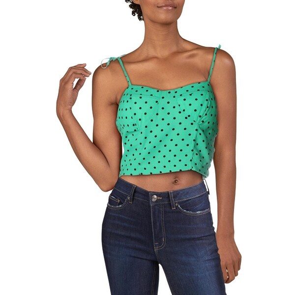 green polka dot crop top