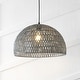 preview thumbnail 13 of 29, Jigu 1-Light Bohemian Modern Woven Rattan/Iron LED Pendant, by JONATHAN Y