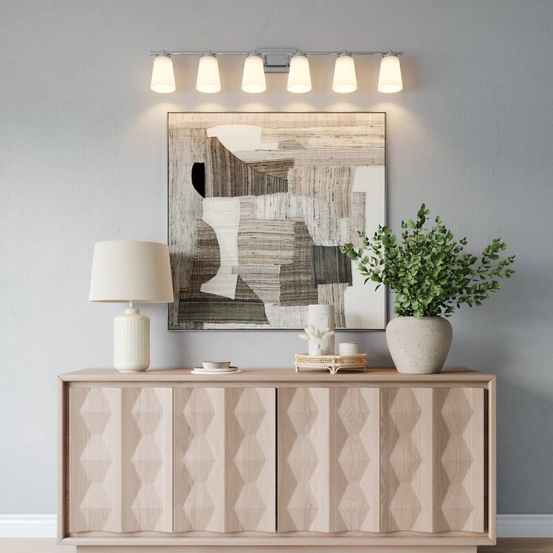 Acroma 6 - Light Steel Dimmable Bathroom Vanity Light - 6-light