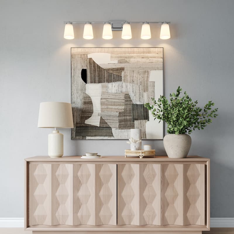 Acroma 6 - Light Steel Dimmable Vanity Light - 6-light