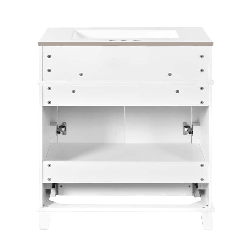 30" Freestanding Bathroom Vanity with Ceramic Sink