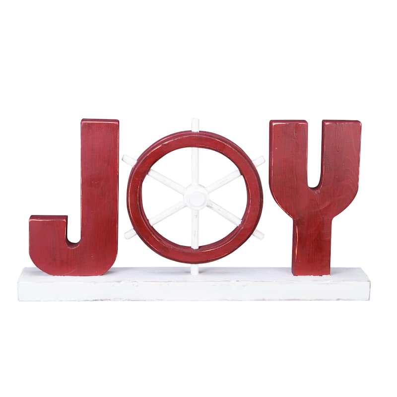 Joy Word Figure-Red Coastal Beach House Decor Decoration