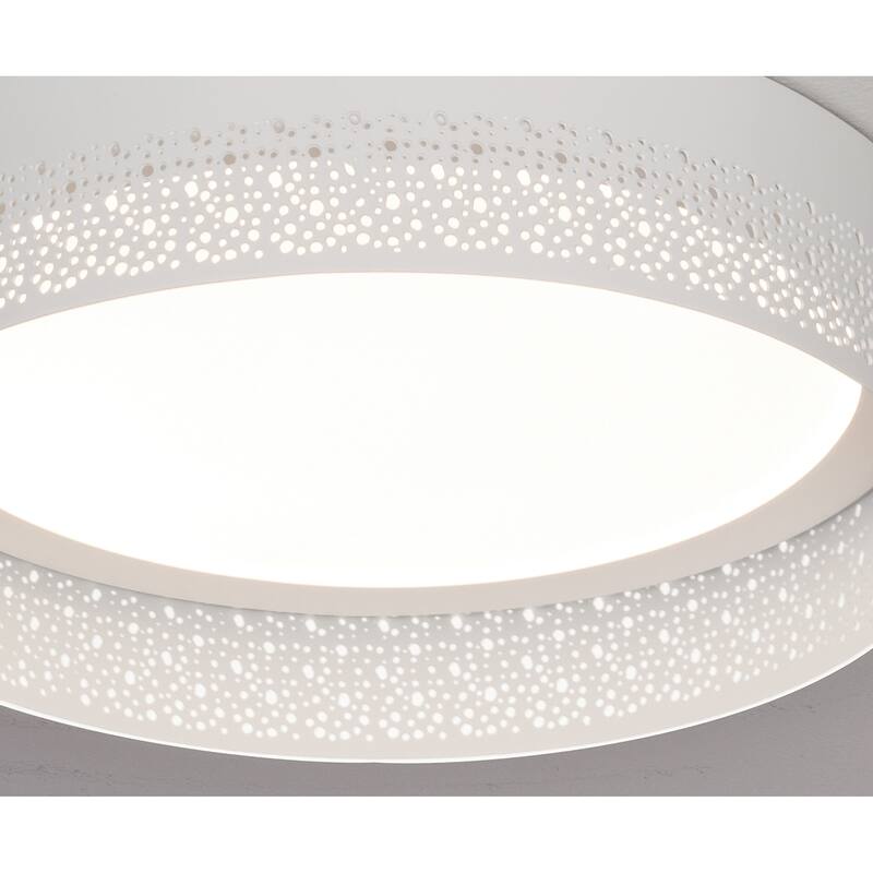 Ash 16-inch White LED Flush Mount, White Acrylic Shade