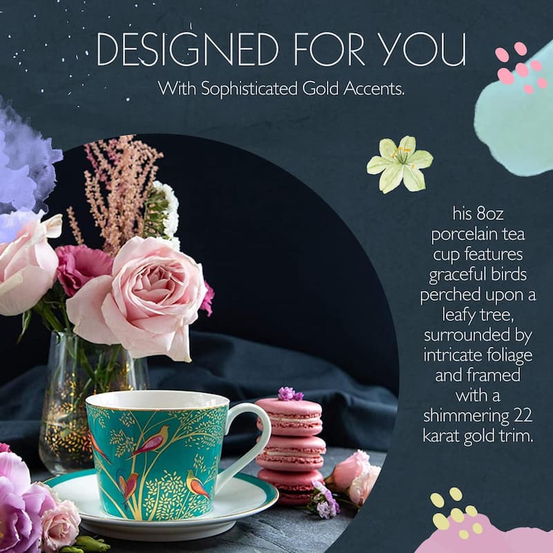 Sara Miller for Portmeirion London Chelsea Teacup and Saucer - 8 oz.