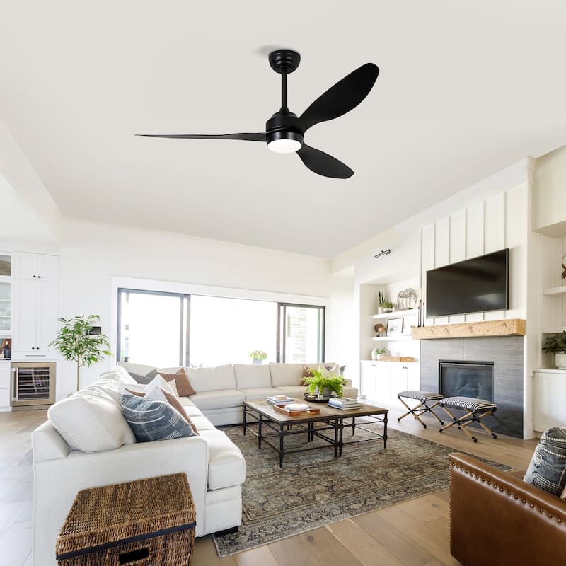 Sofucor 52" Ceiling Fan with Lights Quiet DC Motor 3 ABS Blade 6 Speed Levels,Remote Control,for Patio Living Room,Bedroom