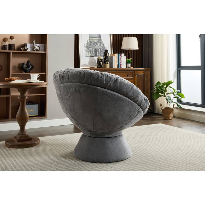 Oversized Swivel Accent Chair, 360-Degree Swivel Barrel Chair, Papasan Chair for Living Room and Bedroom Comfort