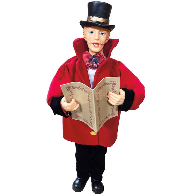15 inches To 18 inches Red Plaid Carolers, Set of 4