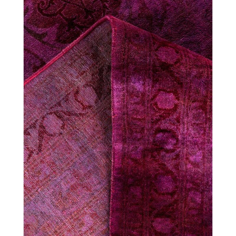 Overdyed, One-of-a-Kind Hand-Knotted Area Rug - Pink - 10' 2" x 13' 8"