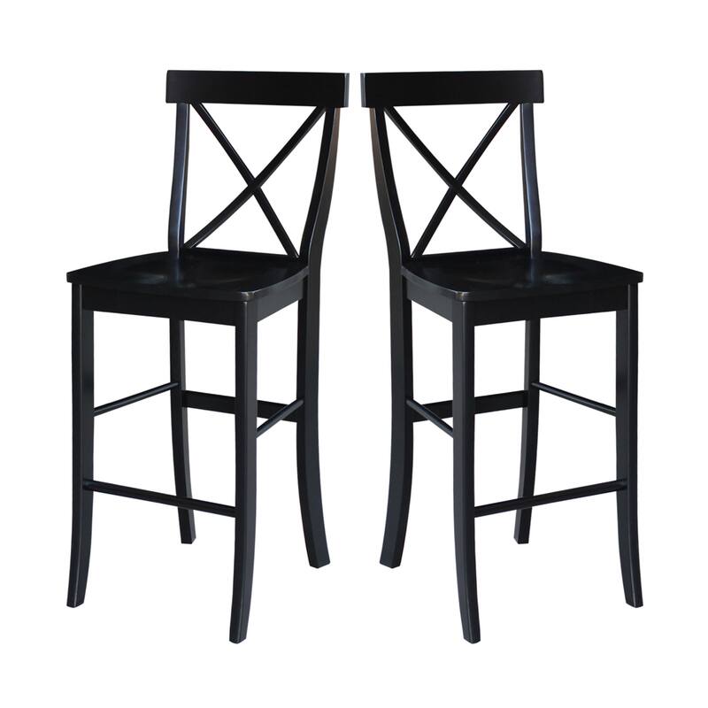 International Concepts Solid Wood X-Back Stool