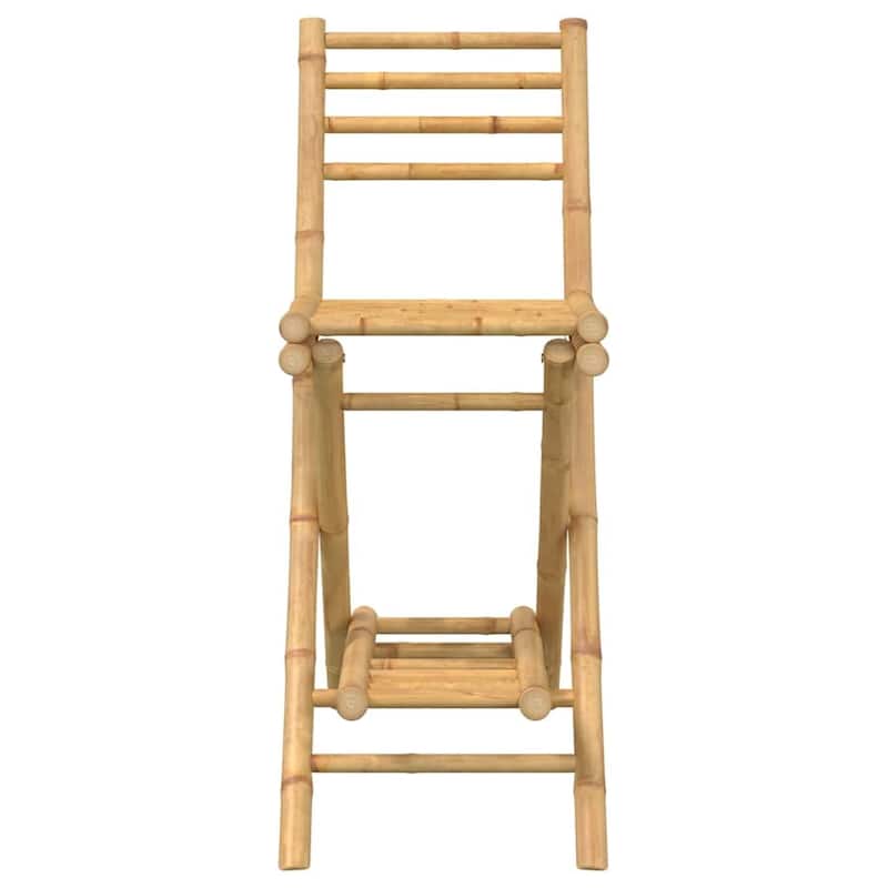 vidaXL Outdoor Bar Stool Natural Bamboo Standard Outdoor Bar Stool Size - 22.6 x 15.7 x 38.2