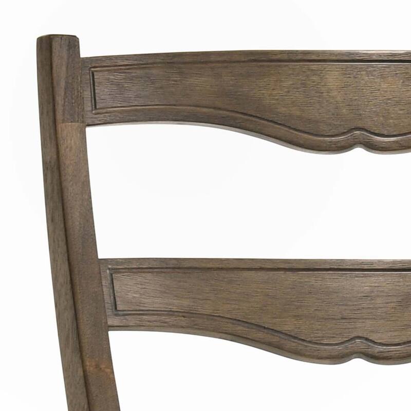Beige and Weathered Oak Side Chair(Set of 2)