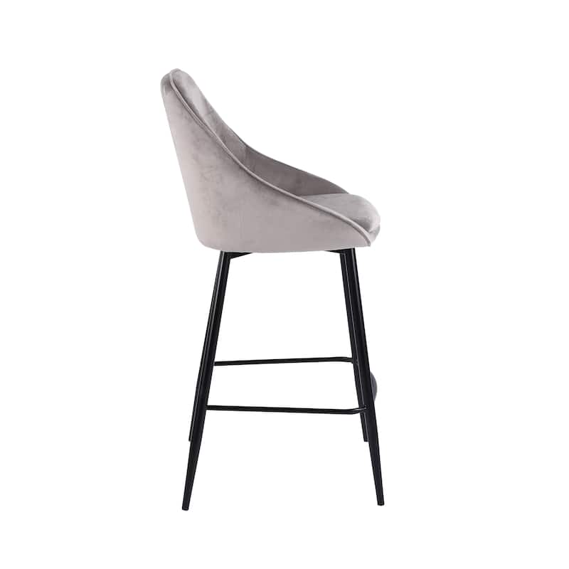 Porthos Home Uva Counter Stools Set of 2, Velvet Upholstery, Iron Legs
