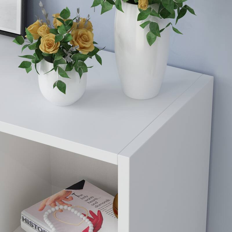40.9'' H x 55.1'' W Geometric Bookcase Living room storage bookshelf