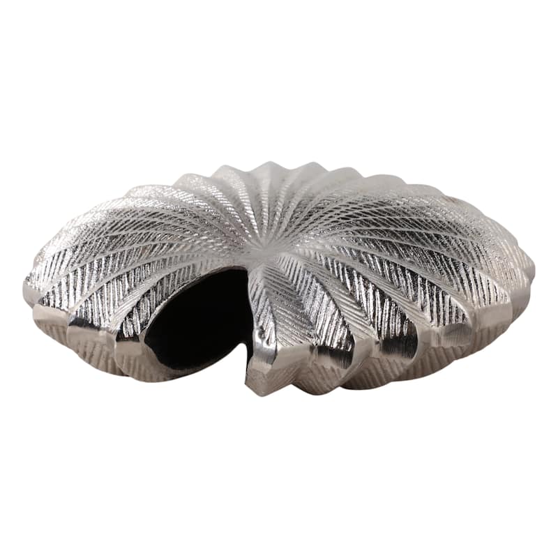 Metal Vase Aluminum Decorative Accent Coastal Glam Style - 10" Silver