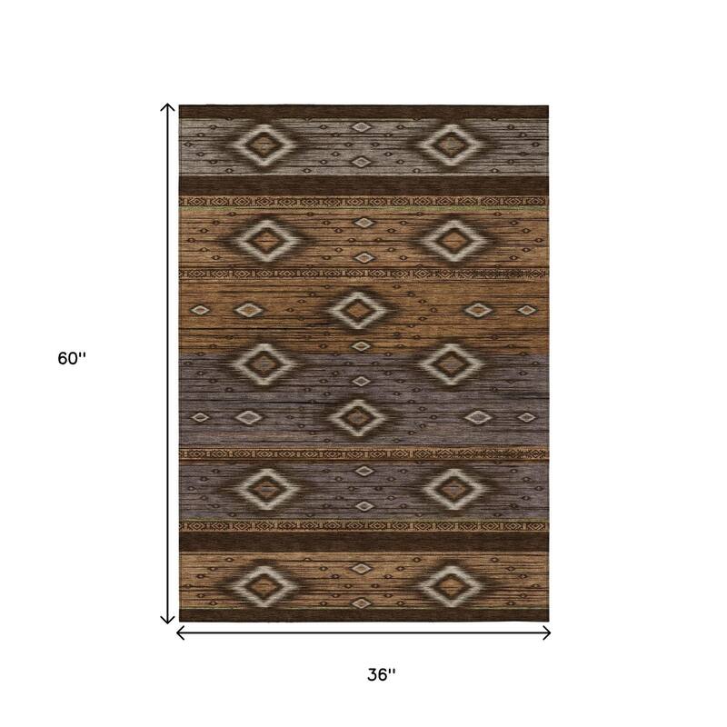 HomeRoots Tribal Transitional Rectangle Outdoor Rug