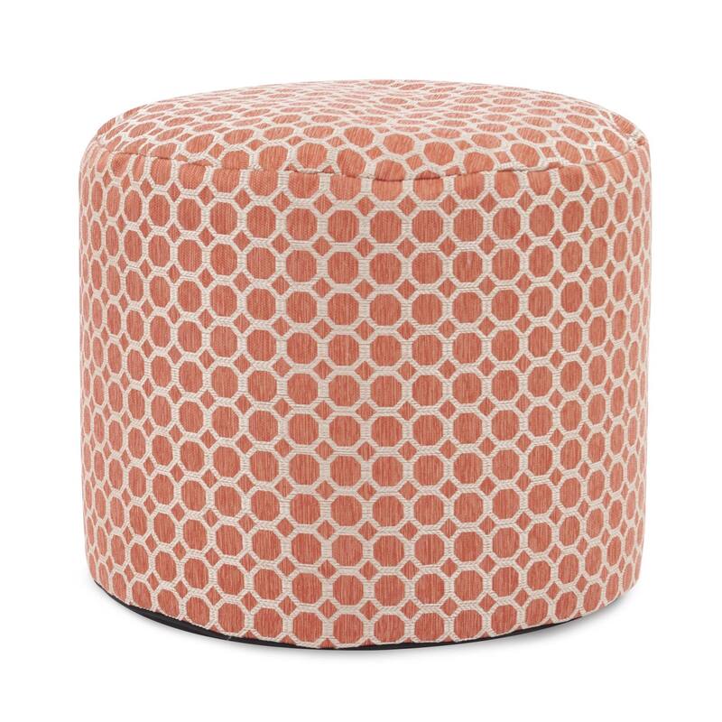 Allan Andrews Contemporary Foot Pouf, Pyth Collection - 24"H x 22"D Coral - Coral
