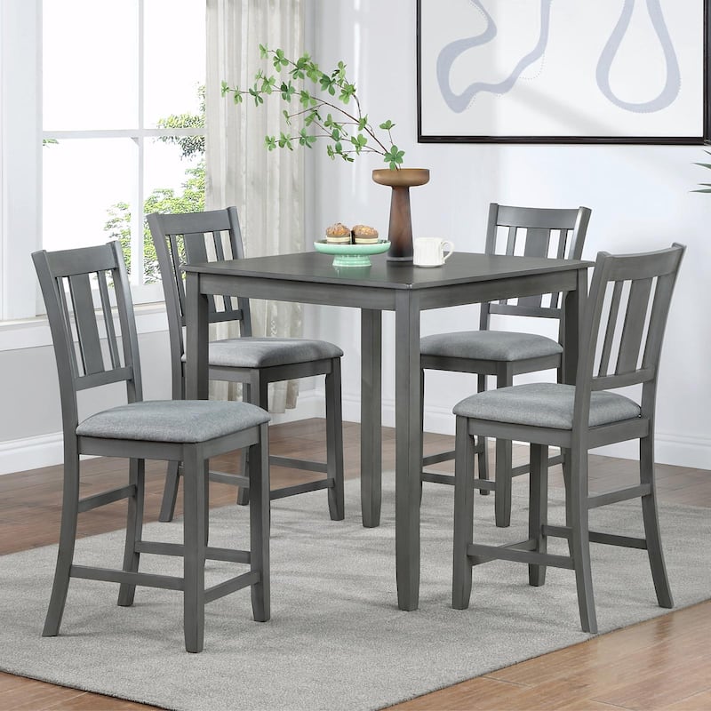 Set of 4 Counter Height Dining Chairs with Padded Seats