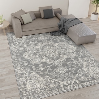 Asher Distressed Medallion Woven Area Rug - Bed Bath & Beyond - 38050403