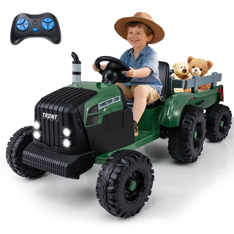 Costway 24V Ride On Tractor for Kids with Detachable Trailer Remote - See Details