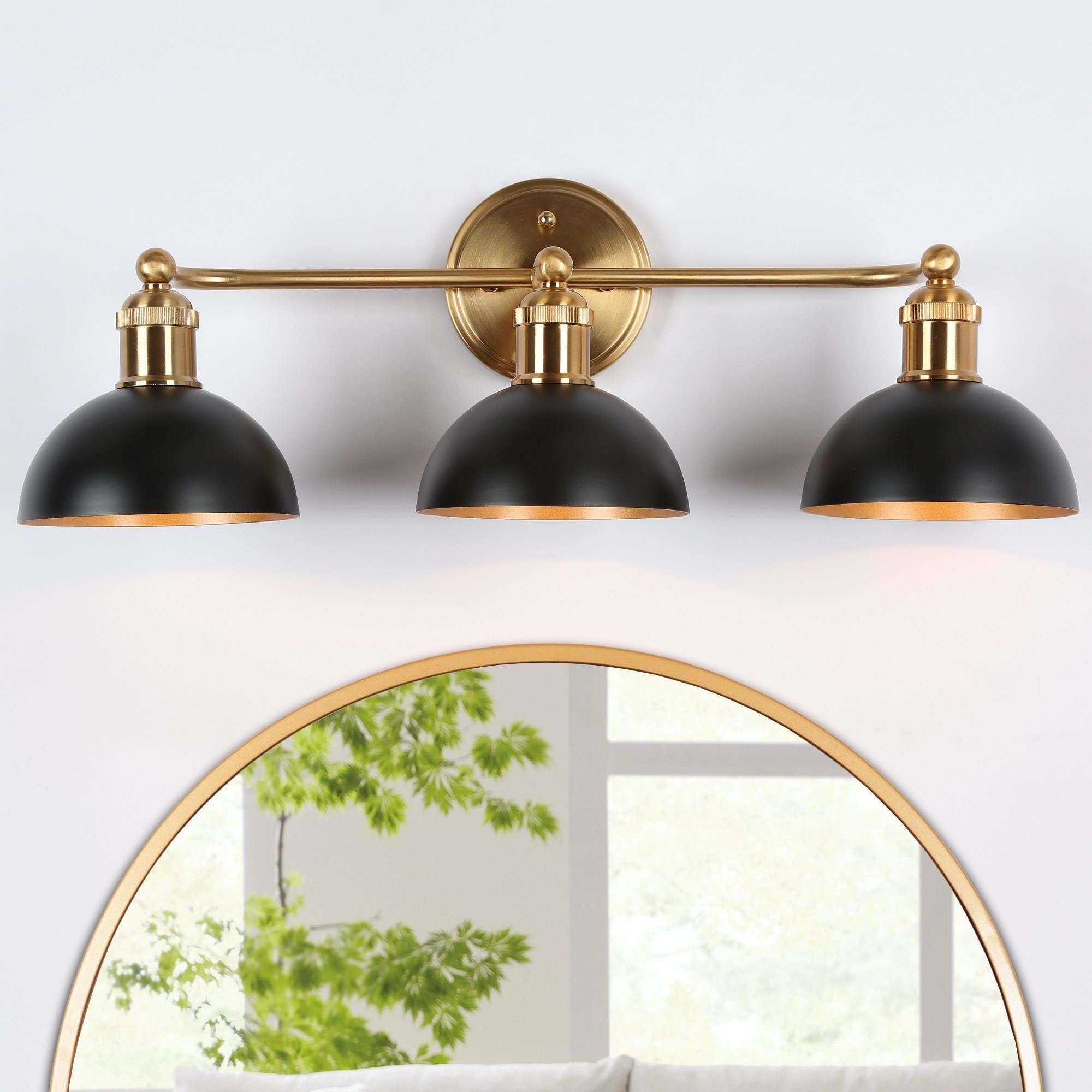 Modern Industrial Black Gold Bathroom Vanity Light Metal Pot Shaped Wall Sconces