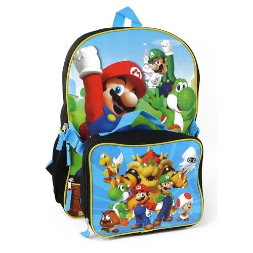 super mario backpack with lunch kit